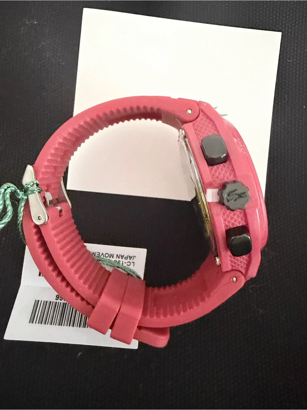 Brand new Lacoste Unisex Analog & Digital Watch in red with black dial.